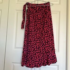 Karl Lagerfeld Paris VALENTINE Women's ruffle Eiffel Tower Midi Skirt Sz 6